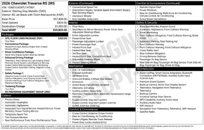 2026 Chevrolet Traverse RS