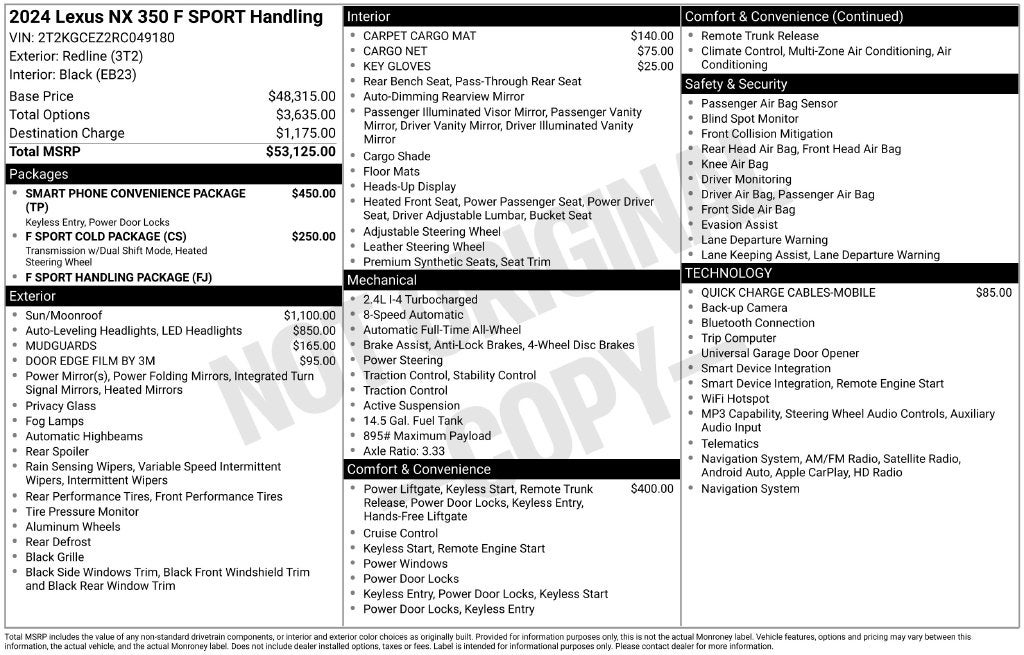2024 Lexus NX 350 F SPORT Handling