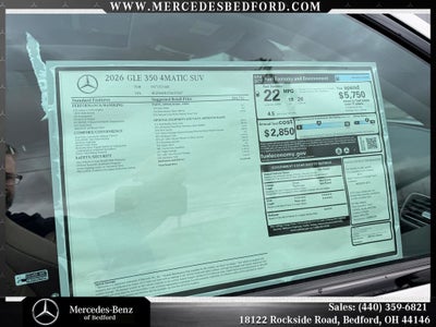 2026 Mercedes-Benz GLE GLE 350 4MATIC®