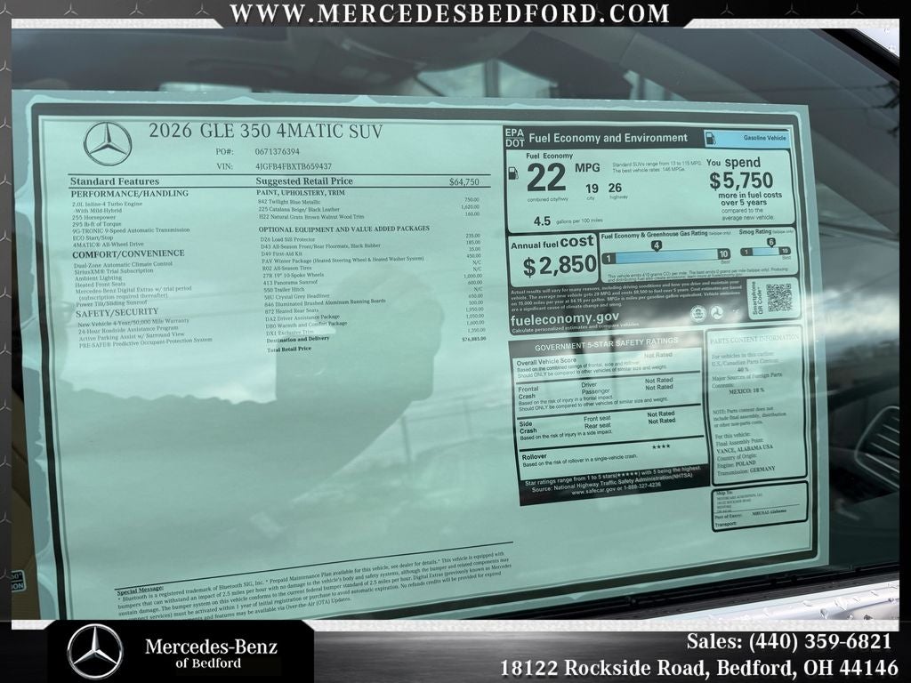 2026 Mercedes-Benz GLE GLE 350 4MATIC®