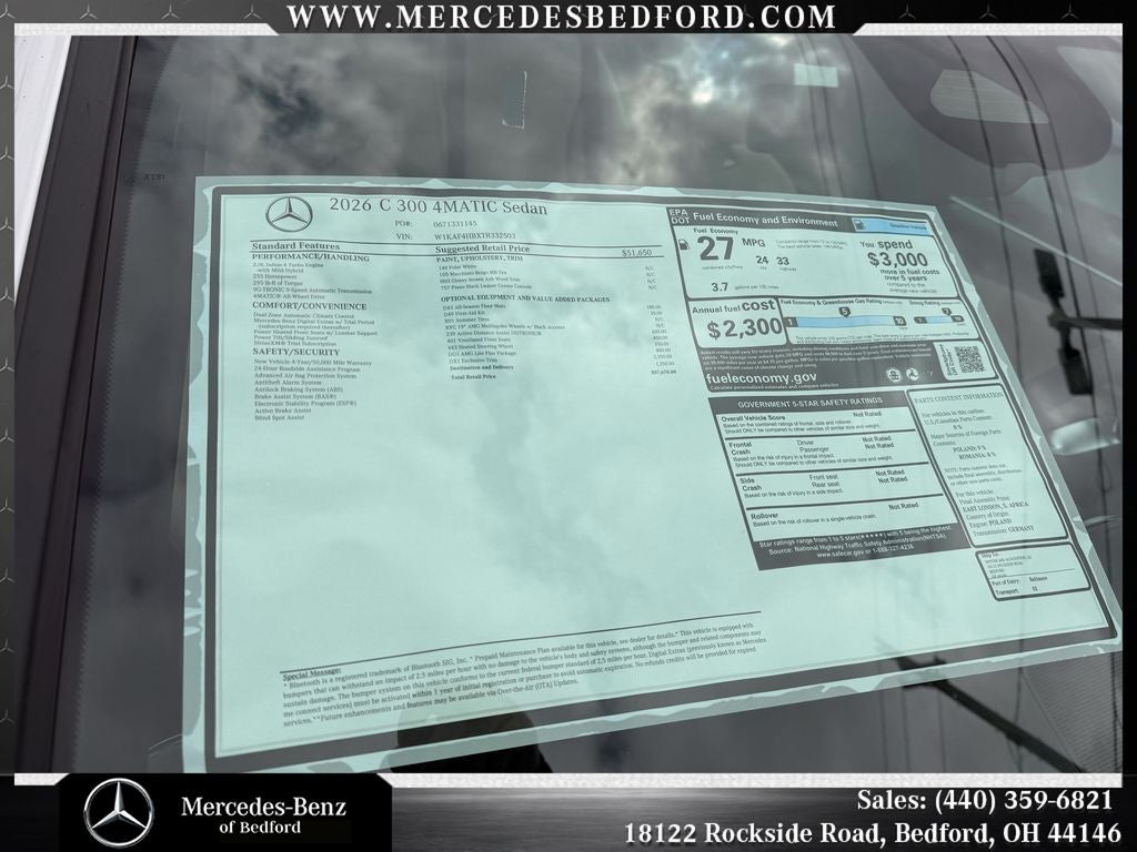 2026 Mercedes-Benz C-Class C 300 4MATIC®