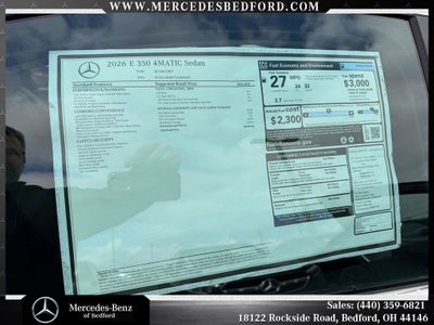 2026 Mercedes-Benz E-Class E 350 4MATIC®