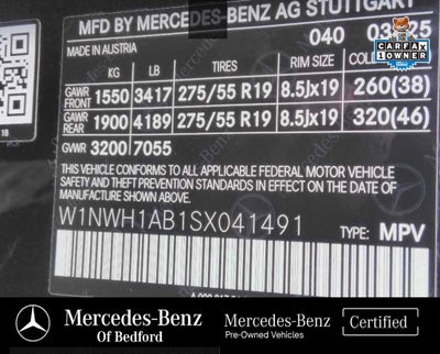 2025 Mercedes-Benz G-Class G 550 4MATIC® Certified
