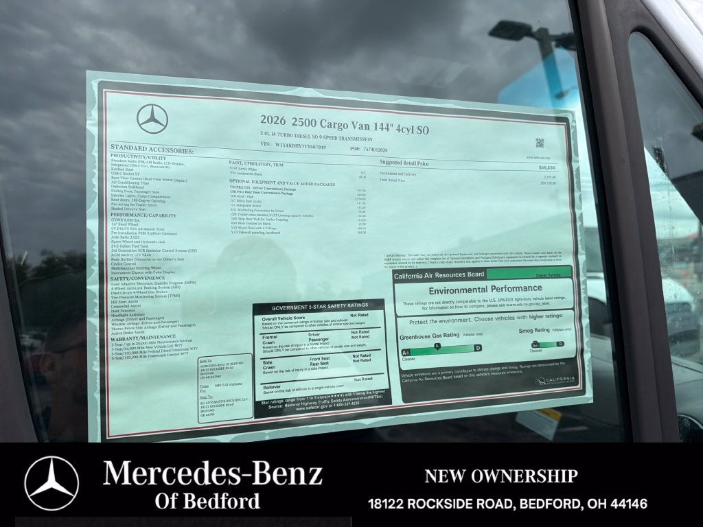 2026 Mercedes-Benz Sprinter 2500 Cargo 144 WB