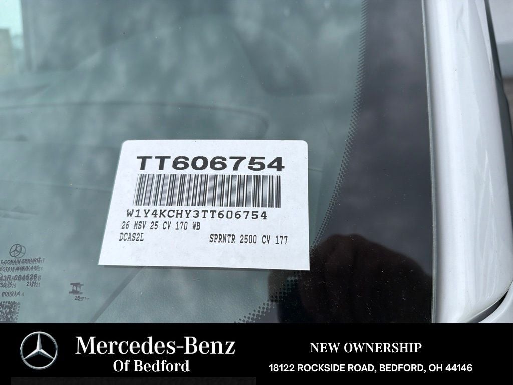 2026 Mercedes-Benz Sprinter 2500 Cargo 170 WB High Roof